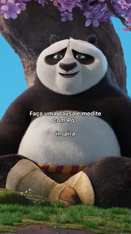 E vamos para mais uma sessão de meditação com o Mestre Po. Aula de hoje: paz interior e batidas iradas. 🧘🎵, Compre agora seus ingressos para assistir #KungFuPanda4 hoje nos cinemas, link na bio.