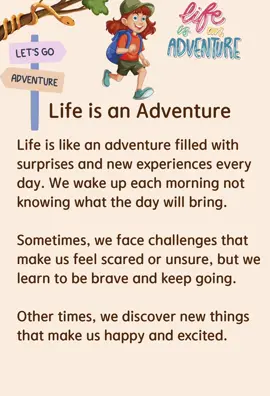 Life is an adventure #adventurelife #adventure #life#fyp #fory #foryourpage #english #learnenglish #englishlesson #LearnOnTikTok #dailyenglishpractice #dailyenglish #englishteacher 