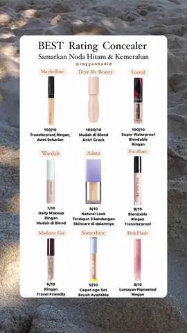 Bagus banget untuk nge Cover bekas jerawat di wajah🤎 #concealer #coverdarkspot #maybellineconcealer #dearmebeautyconcealer #lorealconcealer #wardahconcealer #adaraconcealer #focallureconcealer #madamegieconcealer #somethincconcealer #pinkflashconcealer 