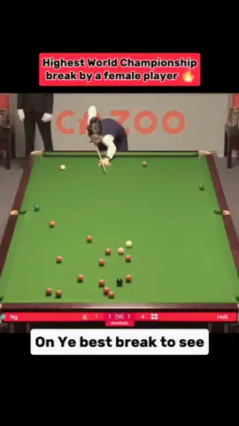 Highest break by female player #snookerplayer #sportsontiktok #sports #snookerlove #snooker #player #viral #snookerworld #forupage #usmanchamp147 #snookerlover #onye #femaleplayer 
