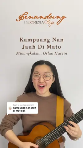 Replying to @esovia Lagu yang berasal dari daerah Sumatera Barat ini cocok banget menggambarkan suasana perantau saat Ramadan. Mulai dari rindu akan kampung halaman, akan keindahan alam dan juga kebiasaan masyarakatnya. Sahabat IK punya lagu favorit yang mengingatkan kamu tentang kampung halaman? Tulis di kolom komentar yuk! Cover by @Senandung Sayang  #SenandungIndonesiaKaya #LaguDaerah #SumBar #CoverLagu #CoverLaguDaerah #KampuangNanJauhDiMato #Minang