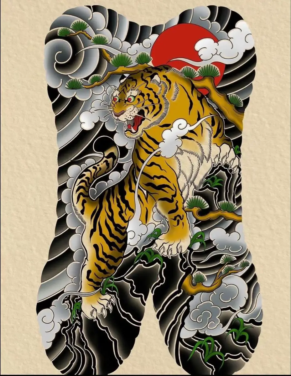 Mẫu full lưng hổ cho AE#tattoohaokimochi #tattoodaklak #xuhuong 