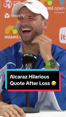 An honest assessment from Alcaraz 🤣 #tennis #tennistv #atptour #miamiopen #dimitrov #alcaraz 