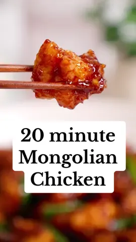 20 minute Mongolian Chicken 😍 This popular Chinese-American dish features crispy fried chicken in a sweet and spicy aromatic filled sauce. Link to the recipe in my bio . . . #chinesefood #chinesetakeaway #EasyRecipe  #Recipe #friedchicken 