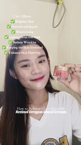 Replying to @0kina11 How to achieve glass skin in Retinol Dragon Blood Cream ✨ #glassskin #skincare #dragonbloodcream #retinolcream #retinolskincare #retinol #fypシ゚viral #foryoupage #foryourpage #fyp #maefab #foryou #fypシ 
