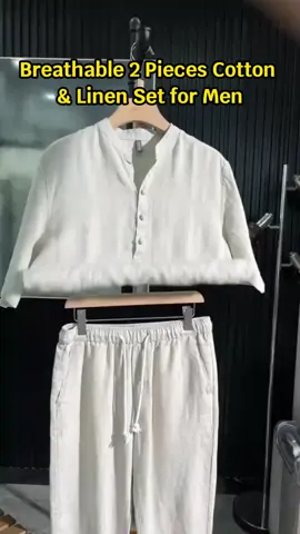 🔥A cool and comfortable linen suit is a must for hot weather. 😎Casual and elegant, the details show the quality, the linen material is very cool and breathable, three colors, can be worn for leisure and work, low-key shows the charm of men