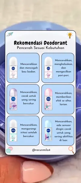Deodorant Mencerahkan #deodorant #nivea #deodorantviral #deodorantrollon #deodorantnivea #ketiakglowing #ketiakputih #xyzbca #fyp 