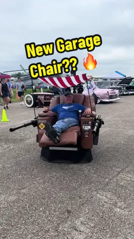 Imagine the fun we could have around the garage with this “Battle Chair” - it even has a flame thrower! #gasmonkeygarage #gasmonkey #gysot 