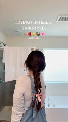 Is it cute or is it pinterest: hair edition 🤣 what do you guys think?!  #pinteresthair #pinteresthairstyles #longhairstyles #braidedhairstyle #braidedhairstyles #bowhairstyle #coquettehair #pinteresthair #longhairstyle #hairhack #longhairhack #momhair #toddlermom 