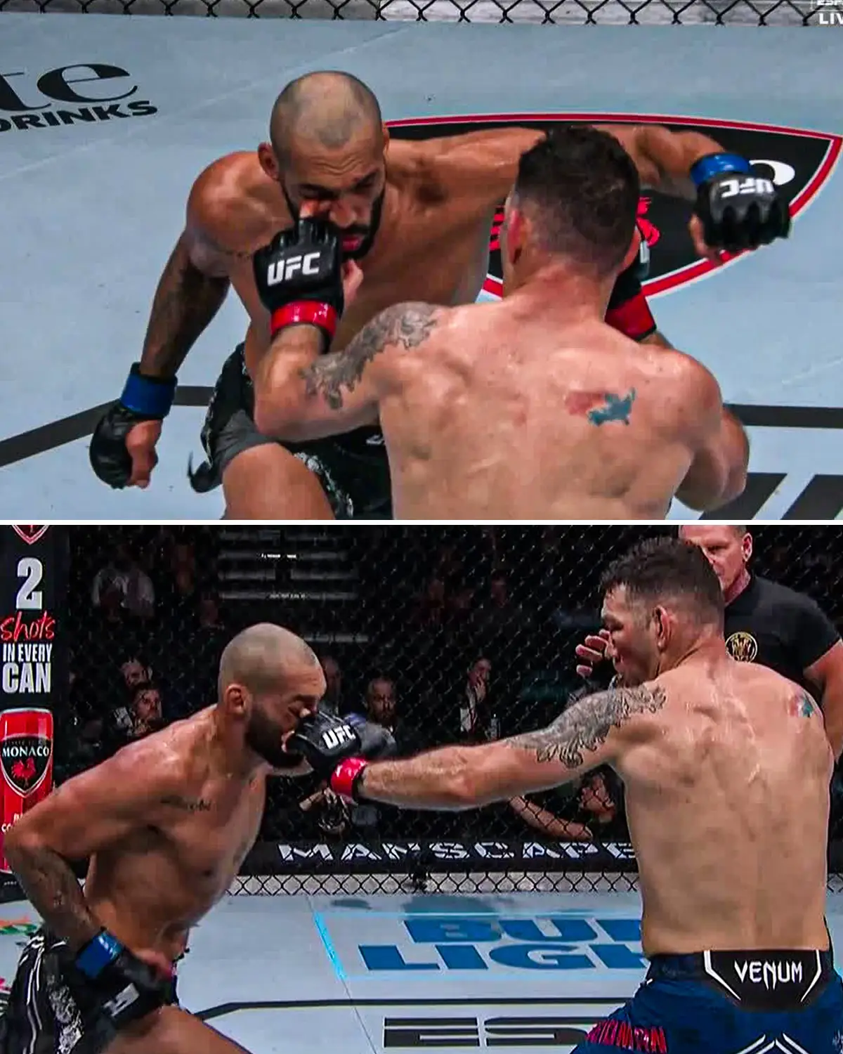 #ChrisWeidman appeared to poke #BrunoSilva's eye moments before winning by unanimous decision 👀 #UFCAtlanticCity