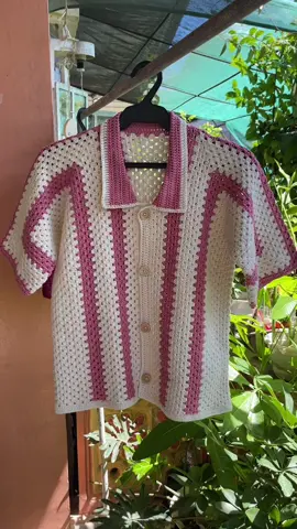 Crochet Relaxagon Button Up Polo with Collar. ❤️ #crochet #crochetersoftiktok #crochettiktok #grannystitch #crochetph #crochetphilippines #relaxagonshirt #crochetpolo 