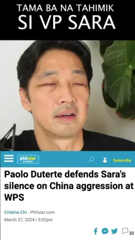 Sangayon ka ba na tahimik si VP Sara sa issue ng China? #chinabully #wps 
