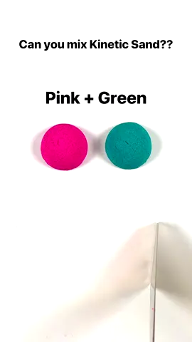 Do Kinetic Sand Colors mix?? (Pink + Green) #colormixing #oddlysatisfying #kineticsand #satisfying #asmrart #mixingcolors #satisfyingvideos #mixing #tapping #asmr #guessthecolor #arttok 