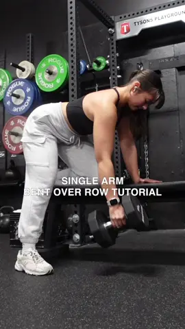 single arm bent over row exercise tutorial 💗  #bentoverrows #formtips 