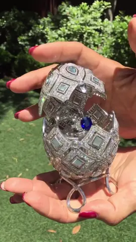 The Easter Egg that never gets stale! By @FABERGÉ , containing a magnificent blue sapphire within its diamond and moonstone shell. 🐣 #thediamondsgirl #faberge #egg #easter #easteregg #jewelry #sapphire 