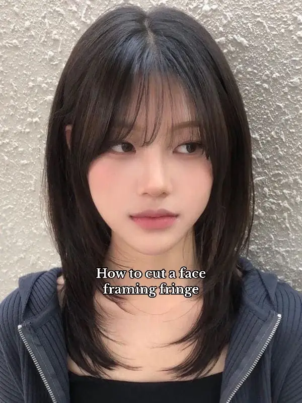 Face framing fringe ~ #hairstyles #haircut #hair #hairstyle #inspo #fringe #faceframing #cute 