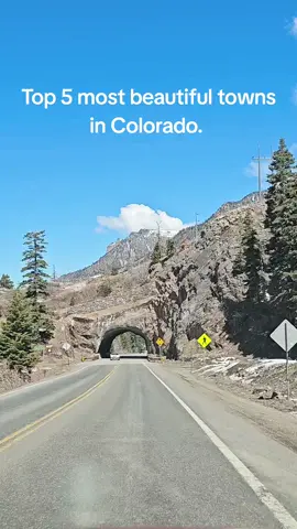 Top 5 most beautiful towns in Colorado.  #traveltiktok #travel #traveltok #colorado #coloradotravel #rockymountains #steamboatsprings #silvertoncolorado #durango #durangocolorado #denver #denvercolorado #tourism #friscocolorado #ouraycolorado #aspen #aspencolorado 