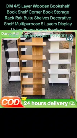 DM 4/5 Layer Wooden Bookshelf Book Shelf Corner Book Storage Rack Rak Buku Shelves Decorative Shelf Multipurpose 5 Layers Display Living Room Home Furniture Price dropped to just ₱219.00!