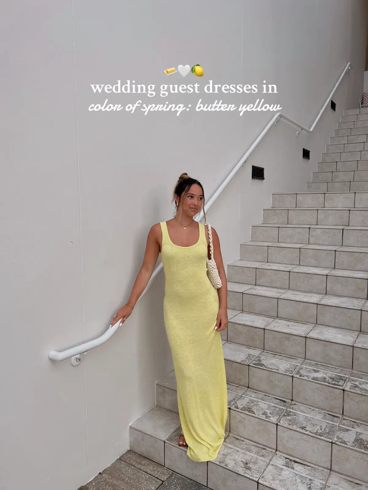 In case you haven’t heard, butter yellow is THE color of spring and I found some cute dresses that are perfect for spring wedding season! 🧈✨ #weddingguestdress #butteryellow #yellowdress 