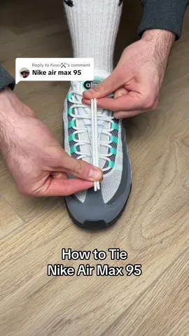 Replying to @Киан⚒️ How do you tie your 95’s? 🤔👀 #nike #nikeairmax #airmax95 #nikeairmax95hyperturquoise #am95 #howtotieyourshoes #howtotiktok #sneakerlaces #strapzlaces #shoelaces #shoelacing #shoelacestyle #lacingupsneakers #sneakersaddict #asmr #fyp #trending 