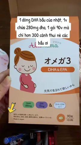 1 dòng DHA của nhật, viên nhỏ dễ uống, không bị tanh, hàm lượng Dha trong 1v cao nè các bầu ơi, 1 hộp 90v lận. #dha #dhabau #mebau #mebauthongthai #mebauxinh 