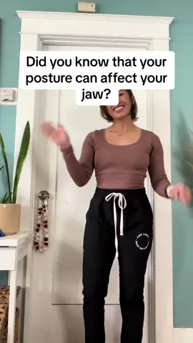 Did you know that your posture can affect your jaw? Try these posture correcting exercises! #postureexercises #betterposture #exerciseathome #posturecorrection #posturecorrector 