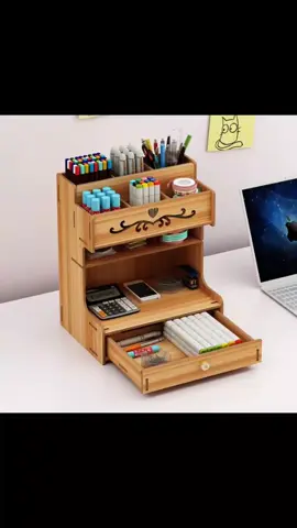 wooden multi-functional DIY pen Holder storage box office supplies wooden organizer desk organizer#affiliatemarketing #tiktokshop #fyp #multifunctional #storagebox 