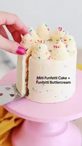 Decorated this small batch funfetti cake with funfetti frosting because you can NEVER have too many sprinkles 🎂🥳 this recipe makes the perfect amount for a cute little 4-inch layer cake or a single layer 6-inch cake! Full recipe (with frosting) is linked in my bio or at sugarandsparrow.com/small-batch-funfetti-cake/⁣ ⁣ Which flavor should I make in small batch form next?? ⁣ ⁣⁣⁣⁣⁣ SMALL BATCH FUNFETTI CAKE⁣⁣⁣⁣⁣ Yield: 3-layer 4-inch cake or a single layer 6-inch cake⁣⁣⁣⁣⁣ ⁣⁣⁣⁣⁣ INGREDIENTS⁣⁣⁣⁣⁣ 3/4 Cups (79g) sifted cake flour⁣⁣⁣⁣ 1 tsp baking powder⁣⁣⁣⁣ 1/4 tsp salt⁣⁣⁣⁣ 1/4 Cup (57g) unsalted butter, room temperature⁣⁣⁣⁣ 1/2 Cup (100g) granulated sugar⁣⁣⁣⁣ 1 large egg, room temperature⁣⁣⁣⁣ 2 Tbsp (30g) sour cream, room temperature⁣⁣⁣⁣ 1 tsp pure vanilla extract⁣⁣⁣⁣ 1/3 Cup (80ml) whole milk, room temperature⁣⁣⁣⁣ 2 Tbsp rainbow sprinkles, coated in 1/2 tsp flour⁣⁣ ⁣⁣⁣⁣⁣ INSTRUCTIONS ⁣⁣⁣⁣⁣ 1. Preheat the oven to 350ºF. Grease and line three 4-inch or one 6-inch cake pan.⁣⁣⁣⁣ 2. In the bowl of your stand mixer (a handheld mixer works fine too!), cream together the butter and sugar on medium-high until light and fluffy, 3 min. Turn the mixer to low and add the egg, mixing until just combined. Add the vanilla and sour cream, turn the mixer to high, and beat for 1 min. ⁣⁣⁣⁣ 3. Turn the mixer to low speed and add the dry ingredients all at once. Mix until just combined, then slowly pour in the milk. Continue to mix on low speed until just combined, about 30 seconds. ⁣⁣Gently fold in the flour-coated rainbow sprinkles.⁣⁣ 4. Pour the batter evenly between the prepared cake 4-inch pans (or all into one 6-inch cake pan). If using 4-inch cake pans, bake for 18-22 minutes. If using a 6-inch cake pan bake for 24-28 minutes. The cake is done when it springs back to the touch and a toothpick inserted comes out with a few moist crumbs. ⁣⁣⁣⁣ ⁣⁣ #funfetticake #funfetti #minicake #cake #smallbatch #birthdaycake #smashcake #cakedecorating #bake #bakedfromscratch #vanillacake #sprinklecake #frosting #cakeideas 