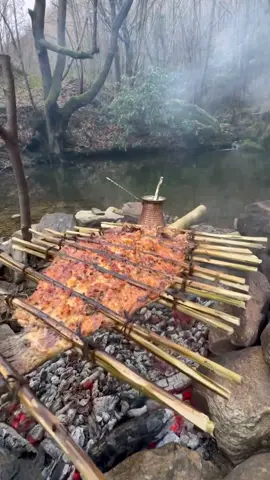 Fresh Caught Trout with a Primitive Method! 🎣 #fish #fishing #asmr #outdoorcooking #fyp 