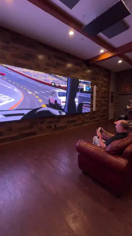 You ever gamed on a 20’ wide MicroLED sustem? Imagine this setup with a proper wheel and pedals… And some practice 🤣🤣 This is truly the future of display! With @Dreamedia Home Theater  #hometheater #microled #gaming #racingsimulator #granturismo #ps5 #playstation5 #bigtv #mancave #technology #ledwall #gamer #GamingSetup #consolegaming #consolegamer 