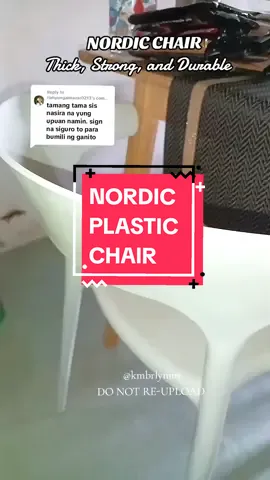 Replying to @riahyungalmazar0213 Lakas maka shalla nang Nordic Chair na to mga mima. Napaka aesthetic and ang ganda nang quality niya makapal at ma tibay. #nordicchiar #recommendations #foryou #recos #foryoupage #recommended #tiktokfyp #durable #strong #plastik #foryourpage 