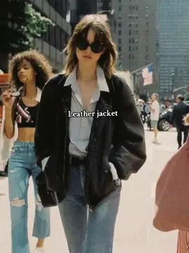 Are leather jackets your favorite? #fashion #90s #model #style #viral #foryou #fyp #aestethic 