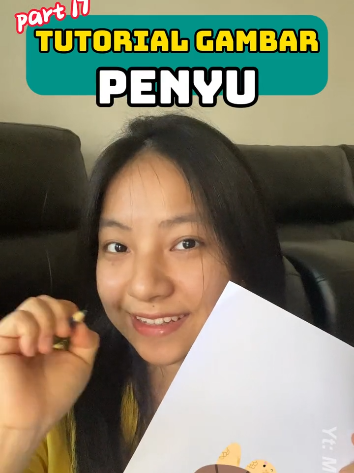 tutorial gambar penyu ala Mega #tutorialgambar #belajargambar #cutedrawing