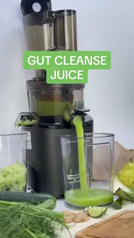 Revitalize your gut with our nourishing gut friendly juice blend and promote digestive wellness from the inside out. 💫  Cucumbers: Cucumbers are hydrating and help regulate bowel movements and promote a healthy digestive system. Aloe Vera: Aloe vera is known for its soothing properties and can help reduce inflammation in the gut lining. Fennel: Fennel helps support digestion and reduce inflammation in the gut. It also has antimicrobial properties that may help promote a healthy balance of gut bacteria. Key Lime: The acidity of key lime may also aid in digestion by stimulating the production of digestive enzymes. Pear: Pears act as a prebiotic to feed the beneficial bacteria in the gut. Ginger: Ginger helps alleviate symptoms of indigestion, bloating, and nausea, making it a beneficial ingredient for gut health. Ingredients 2 cucumbers 1/2 cup aloe vera  1 fennel 1 key lime 1 pear 1 knob ginger #GutCleanse #guthealth #gut #guttok #healthyrecipes #juicerecipes #juicingtutorials