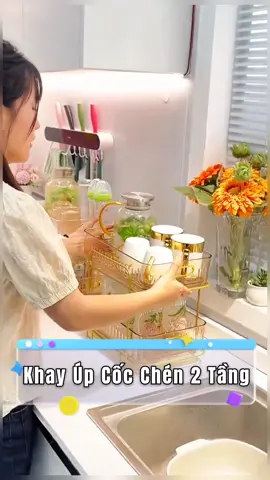 Khay úp cốc chén 2 tầng tiện lợi #giadungtienloi #giadungnhabep #đồgiadụng #giadungthongminh #giadung #viral #dogiadung #phunu 