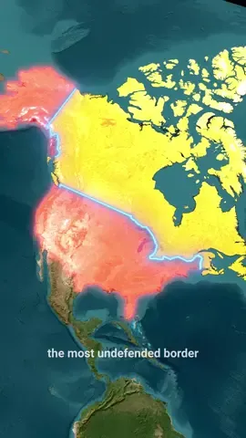 USA & Canada Border the Most Undefended Border in the World 🇺🇸🇨🇦 The Slash - the Longest Treeless Zone 🌲 #usa #alaska #unitedstates #canada #states #49parallel #border #usborder #uscanadaborder #usborder #canadaborder #northamericanborders #uniquegeography #us #learn #map #maps #geography #History #viralfact #facts #fyp #geotok #historytok 