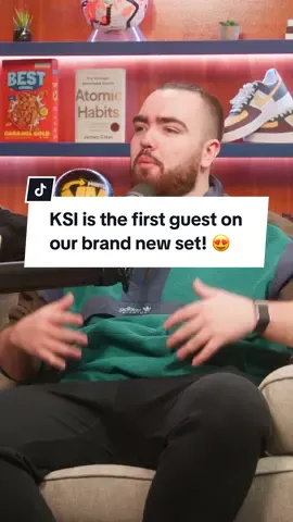KSI is our first guest on our brand new set! 😍 #WhatsGood #KSI #Sidemen #podcast 