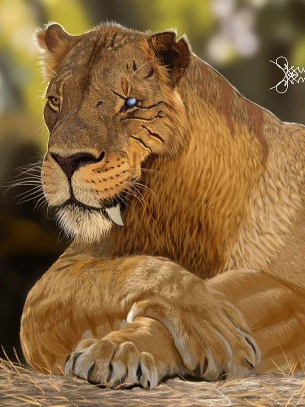 Smilodon populator (Dientes de sable) - Artista: Massimo Molinero #smilodon#eradehielo#iceage#prehistoria#ark#animales#prehistoric#jurassicpark