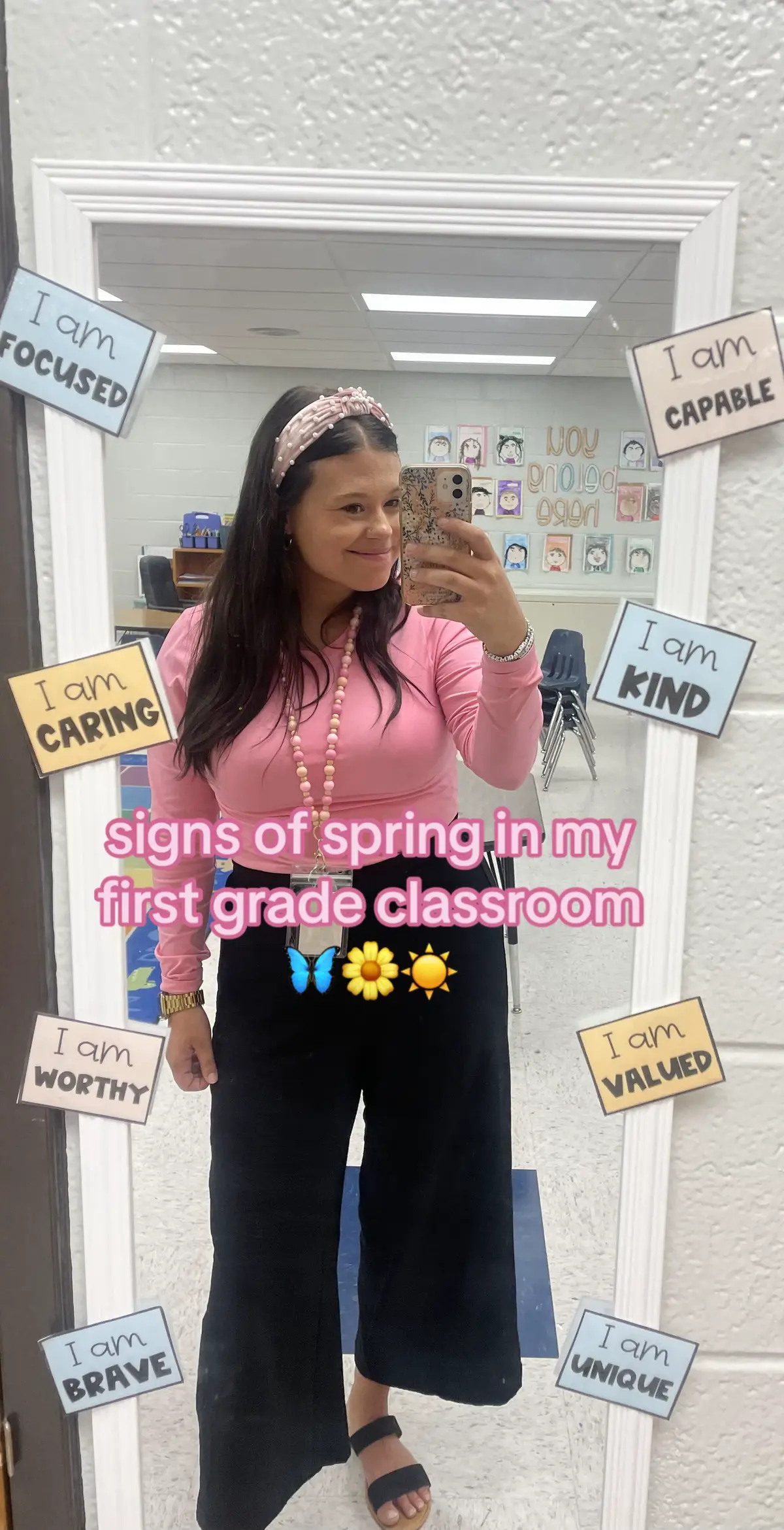 the first signs of spring in my first grade classroom #teachersoftiktok #teacher #1stgradeteacher #classroomdecor #springdecor #spring 