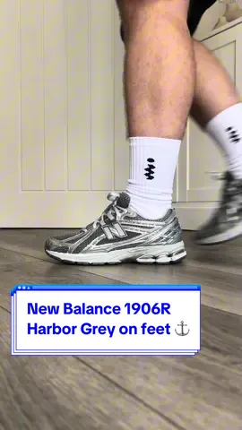 New Balance 1906R Harbor Grey on feet ⚓️  Full review coming soon so follow for a closer look! 👀 #newbalance #newbalance1906r #newbalance1906 #sneakers  Socks by @INCOGNITO Clothing 🧦 
