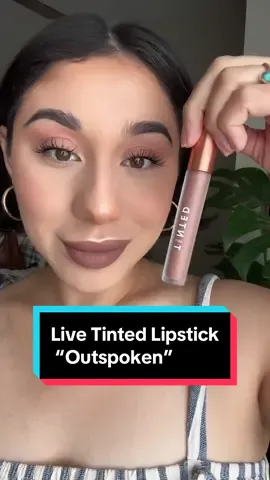 @livetinted is becoming my absolute FAVE! This Lip Stick in the Color “Outspoken” is EVERYTHING! My current #Gotolip color.  Perfect Brown pink. #fyp #fypシ゚viral #viral #lipcolor #livetinted #review #shadereview #trending #ClimaQuenteCabeçaFria 