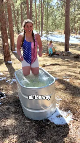 Only did this so i could break the ice with my axe😎😏 😮‍💨 #woodchopping #icebath #coldplunge #challenge #axe #funny #satisfying #ice #axegirl #Outdoors #forest #woodsplitting #logsplitter 