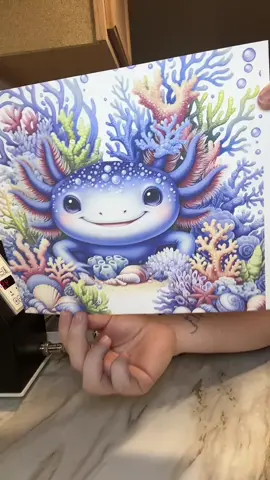Cute little axolotl! 💙😍 #tumbler #fyp #fypシ #20oztumblers #tumblers #tumblersoftiktok #acolotl #blue #ocean #oceanlife #cute #animals 