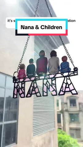 Nana & Children - Personalized Gift For Grandma, Nana  #macorner #personalizedgifts #suncatcherornament #windowornament #windowhanging #window #suncatcher #grandma #family #grandmother #grandkids #Love #familyforever #nana #giftforgrandma #giftformom #giftforher #birthdaygift #mothersdaygift