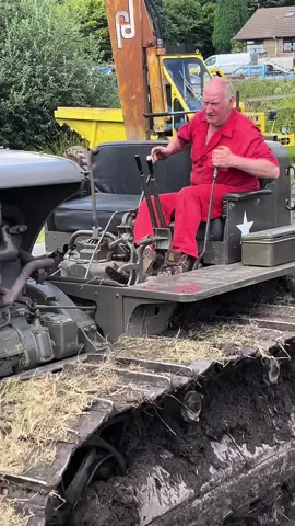 World War 2 Vintage Cat tractor with scraper pan at a classic construction equipment show. #caterpillar #tractor #dozer #bulldozer #heavyequipment #construction 