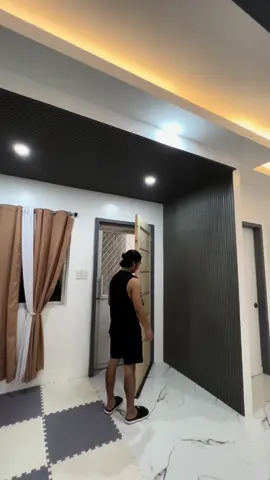 DIY wall decor using  PVC wall panels #fypシ゚viral #wallpanel #diyproject 