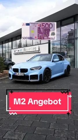 Unser erweitertes M2 Leasing-Angebot: Nur 799 € für 36 Monate + 500 € Gutschein für Performance Parts + Service Paket geschenkt! Folge uns auf Social Media und profitiere von tollen Angeboten🏁🔥 #m2 #bmw #leasing #angebot #autohaus #bimmer #bmwm2  *Das Wartung- und Reparaturpaket gilt für 36 Monate und 10.000km im Jahr. Kraftstoffverbrauch (NEFZ) innerorts in l /100km: -; Kraftstoffverbrauch (NEFZ) außerorts in l /100km: -; Kraftstoffverbrauch kombiniert in l /100km: -(NEFZ); 9,70 (WLTP); CO2-Emissionen kombiniert in g/km: -(NEFZ); 219 (WLTP); Effizienzklasse (NEFZ): -; Leistung: 338 kW (460 PS); Hubraum: 2.993 cm³; Kraftstoff: Benzin. Offizielle Angaben zu Kraftstoffverbrauch und CO2-Emissionen wurden nach dem vorgeschriebenen Messverfahren ermittelt und entsprechen der VO (EU) 715/2007 in der jeweils geltenden Fassung. Für seit 01.01.2021 neu typgeprüfte Fahrzeuge existieren die offiziellen Angaben nur noch nach WLTP. Zudem entfallen laut EU Verordnung 2022/195 ab 01.01.2023 in den EG-Übereinstimmungsbescheinigungen die NEFZ-Werte. Weite Informationen zu den Messverfahren WLTP und NEFZ finden Sie unter www.bmw.de/wltp. Unser Leasingangebot: Laufleistung: 10.000 km p.a., Laufzeit: 36 Monate, Anschaffungspreis: 63.230,43 EUR, Leasingsonderzahlung: 0,00 EUR, 36 Raten á 799 EUR, Gesamtpreis: 28.764,00 EUR. Ein Angebot von der BMW Bank GmbH, Lilienthalallee 26, 80939 München. Stand 01/2024. Abbildung zeigt Sonderausstattung.