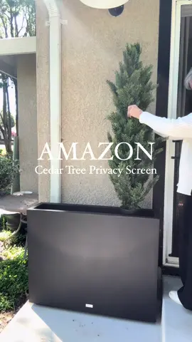 Time spent relaxing outdoors is one of the most relaxing parts about summertime! (Shop my link in bio) But if you have to spend that time worrying about your neighbors, not so much! Sure you can build a fence, but that’s a lot of time and $$ (and skills) that not everyone has! Create a privacy screen using these planters and cedar trees! It only took be about 30 minutes to set this up! And voila!  Beautiful and functional! The whole space feels instantly cozier! #amazonfinds #amazonhome #amazonmusthaves #amazonfavorites #outdoorliving #patiodecor 