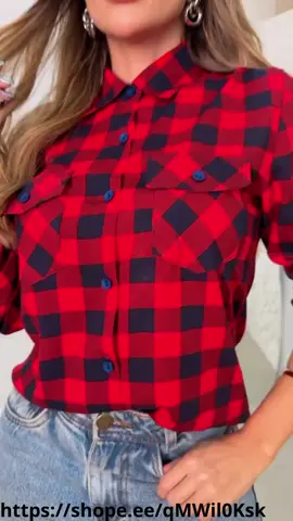 Camisa Xadrez Feminina https://shope.ee/qMWil0Ksk   (site) Tecido viscose. Estampada. Manga longa. Com bolsos. Tamanho: M veste 36 ao 38. G veste 40 ao 42. GG veste 44. #camisafemininaxadrez  #camisafemininamangalonga  #camisafemininacombolsos  #camisafeminina