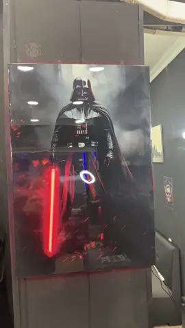Cuadro de 80x60cm del mitico Darth Vader  #viral #like #work #coleccion #resinart #neon #led #parati #foryou #darthvader #starwars #lucasfilm 